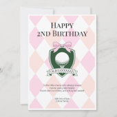 Pink Two Sweet Girls Golf Happy 2nd Birthday Karte (Vorderseite)