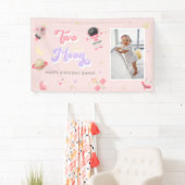 Pink Two the Moon Space Birthday Banner (Insitu)