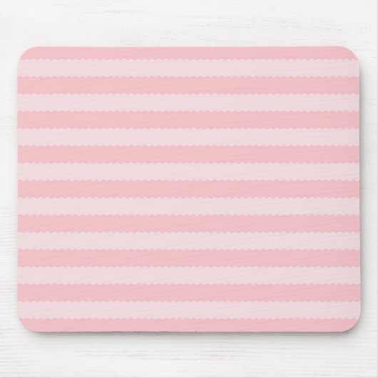 Pink Two Tone Wavy Stripes Muster Girl Mousepad (Vorne)