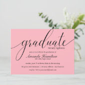Pink-Typografie-Abschluss Einladung (Stehend Vorderseite)