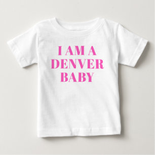 Pink Typografie Denver Baby Clothing T-shirt