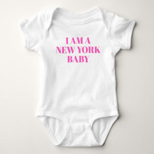Pink Typografie New York Baby Clothing Strampler