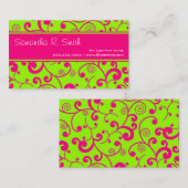 Pink-u. Grün-Rolle-Streifen-minimaler Info-Entwurf Visitenkarte (Vorne/Hinten)