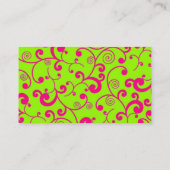 Pink-u. Grün-Rolle-Streifen-minimaler Info-Entwurf Visitenkarte (Rückseite)