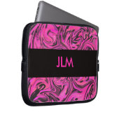 Pink-u. Schwarz-flüssiger Strudel Laptopschutzhülle (Vorne Rechts)
