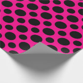 Pink-u. Schwarz-Tupfen Geschenkpapier (Ecke)