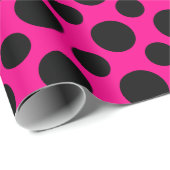 Pink-u. Schwarz-Tupfen Geschenkpapier (Rolleneckpunkt)