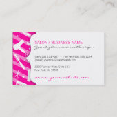 Pink-u. Weiß-Friseursalon-Werkzeuge Visitenkarte (Rückseite)