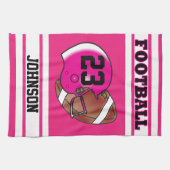 Pink-u. Weiß-Streifen-Fußball Jersey Geschirrtuch (Horizontal)