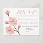 PINK UAWG FLORAL CHERRY BLOSSOMS WEDDBLUMEN EINLADUNGSPOSTKARTE (Vorderseite)