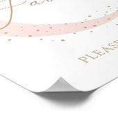 Pink über dem Mond Baby Duschfavoriten Schild (Ecke)