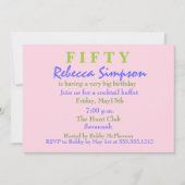 Pink Überraschung 50. Geburtstag Einladung (Vorderseite)