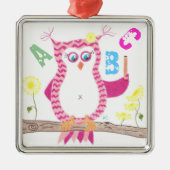 Pink Uhu Lehrer Premium Ornament . (Vorne)