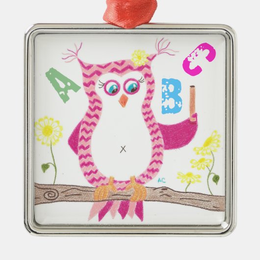 Pink Uhu Lehrer Premium Ornament . (Vorne)