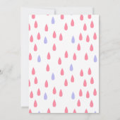 Pink Umbrella Baby Dusche Einladung (Rückseite)