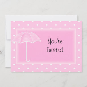 Pink Umbrella Baby Dusche Einladung
