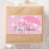 Pink Umbrella Baby Dusche Wasser Flaschen Etikette (Insitu)