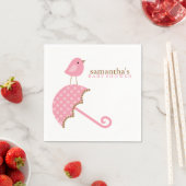 Pink Umbrella Bird Baby Dusche Serviette (Beispiel)