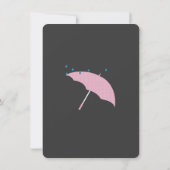 Pink Umbrella Couple's Baby Dusche Einladung (Rückseite)