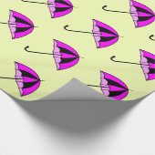 Pink Umbrella Custom Glossy Wrapping Paper Geschenkpapier (Ecke)