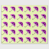Pink Umbrella Custom Glossy Wrapping Paper Geschenkpapier (Flach)