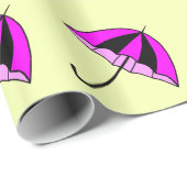 Pink Umbrella Custom Glossy Wrapping Paper Geschenkpapier (Rolleneckpunkt)