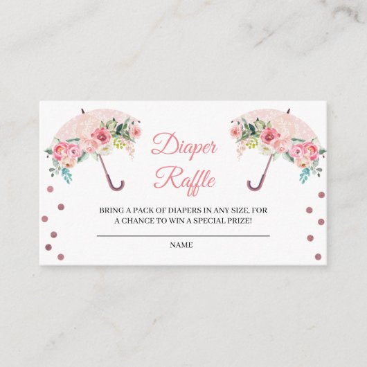 Pink Umbrella Diaper Umschließungskarte Begleitkarte (Vorderseite)