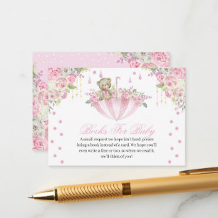 Pink Umbrella Teddy Bear Bücher für die Babyumschl Begleitkarte