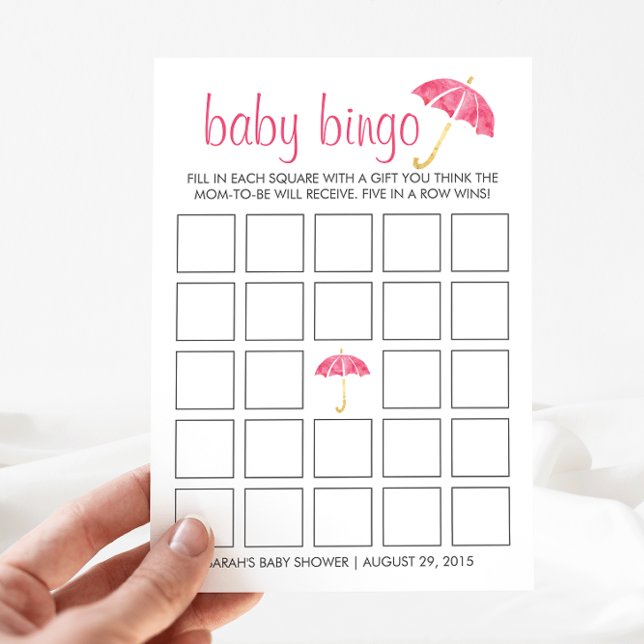 Pink Umbrellas Baby Showroom Bingo Card Game (Von Creator hochgeladen)