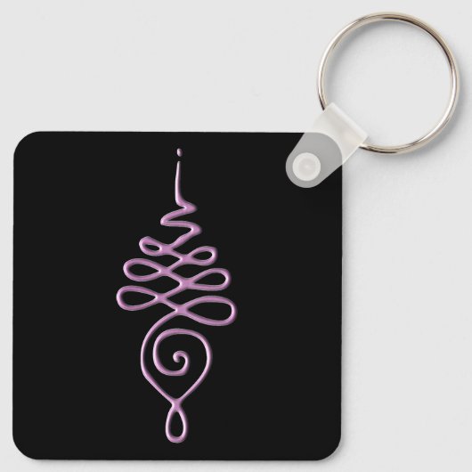 Pink Unalome Schlüsselanhänger (Rückseite)