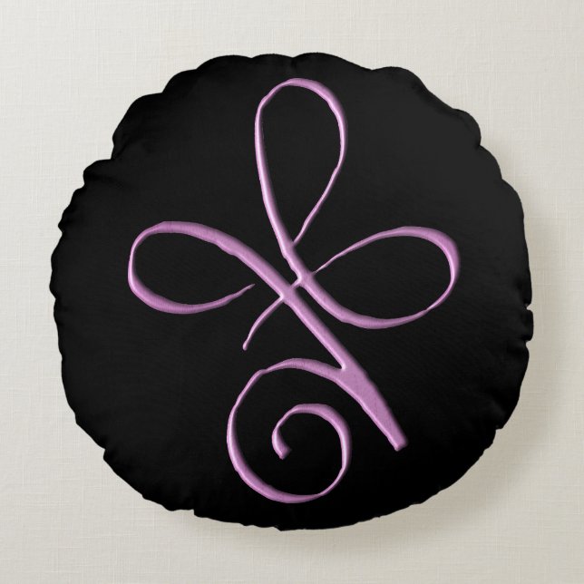 Pink Unconditional Love Rundes Kissen (Vorderseite)