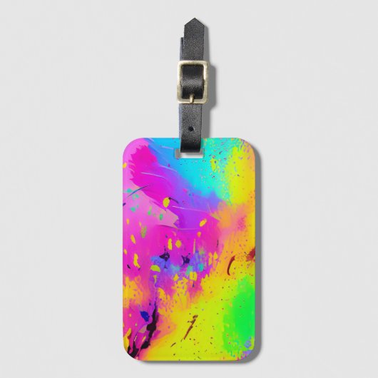 Pink und Abstrakter Putz Gepäckanhänger (Vorderseite Vertikal)