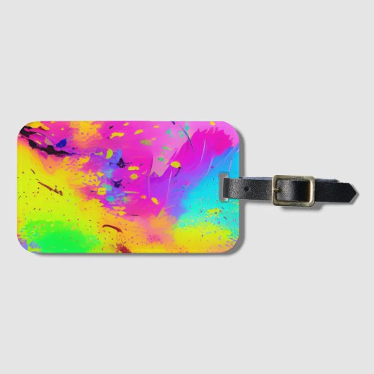 Pink und Abstrakter Putz Gepäckanhänger (Vorderseite (Horizontal))