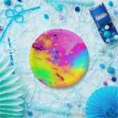 Pink und Abstrakter Putz Pappteller (Party)