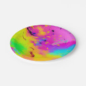 Pink und Abstrakter Putz Pappteller (Schrägansicht)