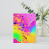 Pink und Abstrakter Putz Postkarte (Stehend Vorderseite)