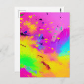 Pink und Abstrakter Putz Postkarte (Vorne/Hinten)