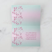 Pink und Aqua Danke Karte (Innenseite)