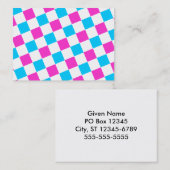 Pink und Aqua-Karton Visitenkarte (Vorne/Hinten)