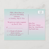 Pink und Aqua R.S.V.P. Postkarte (Rückseite)