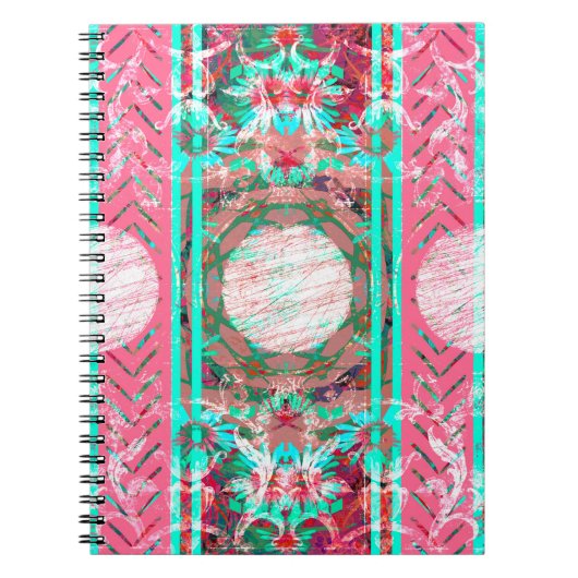 Pink und Aqua Shabby Chic Boho Viktorianisch Flora Notizblock (Vorderseite)
