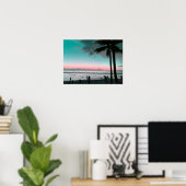 Pink und Aqua Sky Hawaii Beach Poster (Heimbüro)