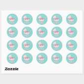 Pink und Aquamarin Blue Baby Carriage Stickers (Blatt)