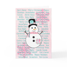 Pink und Aquamarin Snowman Snowflakes Weihnachtska