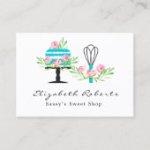 Pink und Aquamarine Bäckerei Süßwarengeschäft Visitenkarte (Vorderseite)