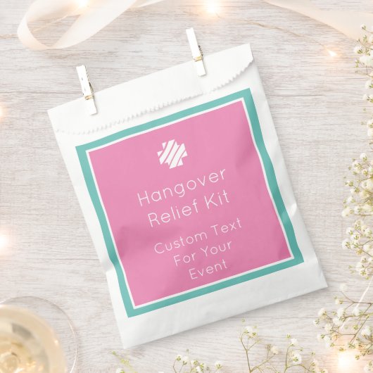 Pink und Aquamarines Hangover Relief Kit Fahnen Geschenktütchen (Ausgeschnitten)