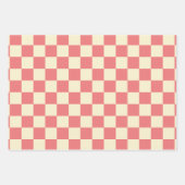 Pink und Beige Checkerboard Geschenkpapier Set (Vorderseite)