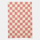 Pink und Beige Checkerboard Geschirrtuch (Vertikal)