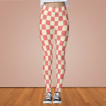 Pink und Beige Checkerboard Leggings<br><div class="desc">Pink und Beige Checkerboard</div>