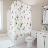 Pink und Beige Magnolia Duschvorhang (Beispiel)